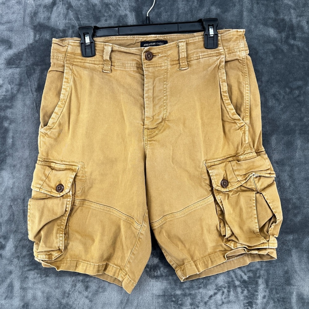 American Eagle Outfitters Extreme Flex Cargo Shorts Men's 31 Khaki Tan Y2k EUC